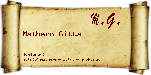 Mathern Gitta névjegykártya